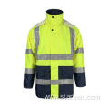 Class-3 HiVis Coverall Breathable PU Coated Safety Raincoat